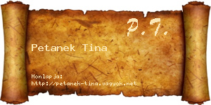 Petanek Tina névjegykártya